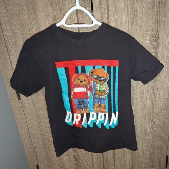 🐲3 FOR $9🦄 Socwatees Always Drippin Cool Bears Graphic Short Sleeve Shirt Top - Picture 1 of 2